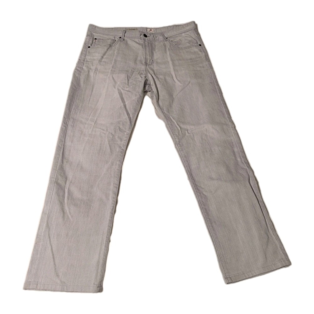 AG Adriano Goldschmied Men's 38"x30" The Matchbox Jeans Slim Straight Gray Denim